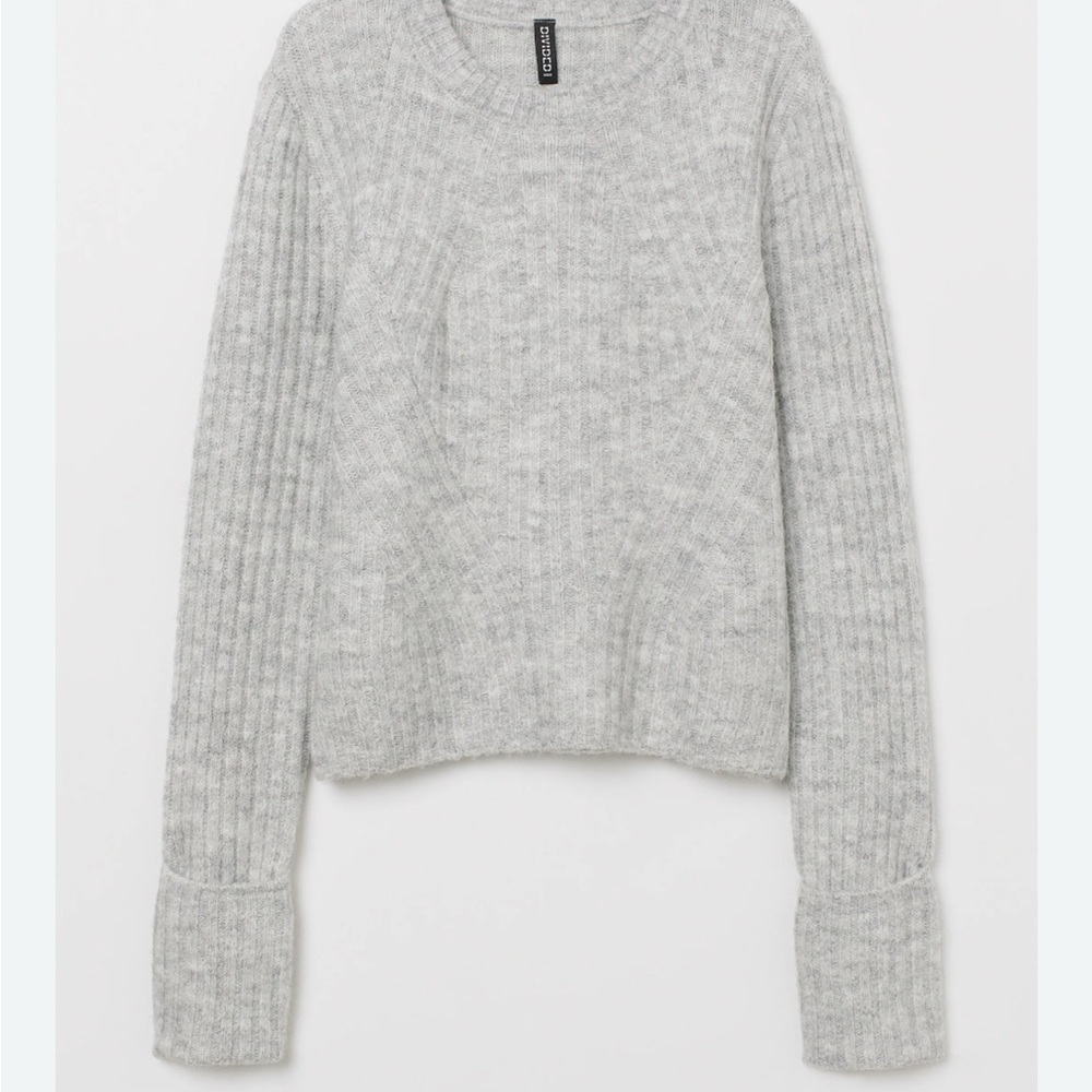 H&M Heather Gray Ribbed Sweater